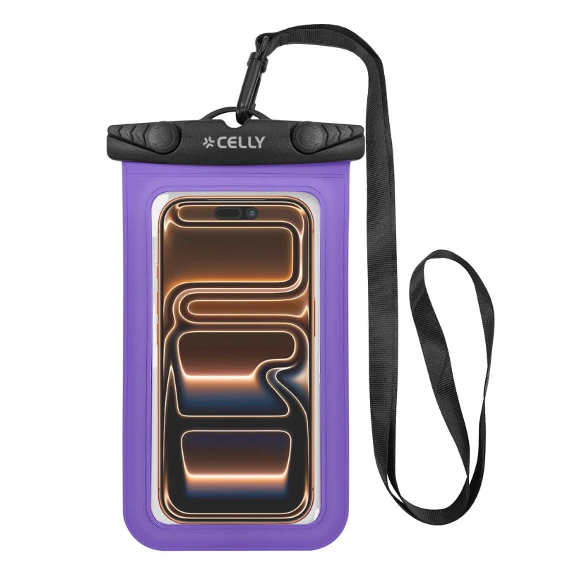 CUSTODIA IMPERMEABILE PER SMARTPHONE COLORE VIOLA FINO A 7″ DIMENSIONE DISPLAY